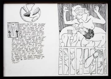 Locksmith Files XVII | Drawings | Halfdan Pisket | Beauton Art Gallery drawings, graphical, illustrative, monochrome, portraiture, bodies, cartoons, sexuality, black, white, artliner, paper, marker, erotic, men, nude, sexual, Buy original high quality art. Paintings, drawings, limited edition prints & posters by talented artists.