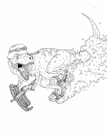 T-Rex - 29,7 x 42 cm., A3. An original illustration by Rune Alexandersen.  The drawing is done on thick acid-free permanent paper. The drawing is not framed.
