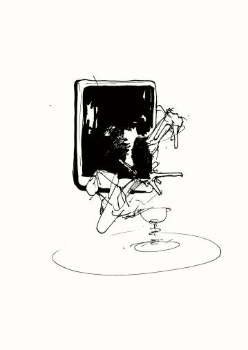 Mirror II | Posters-prints, Giclee-print | Ola Juliussen | Beauton Art Gallery posters-prints, giclee-print, abstract, expressive, monochrome, patterns, people, black, white, ink, paper, black-and-white, contemporary-art, danish, decorative, design, expressionism, faces, interior, interior-design, modern, modern-art, nordic, posters, prints, scandinavien, Buy original high quality art. Paintings, drawings, limited edition prints & posters by talented artists.