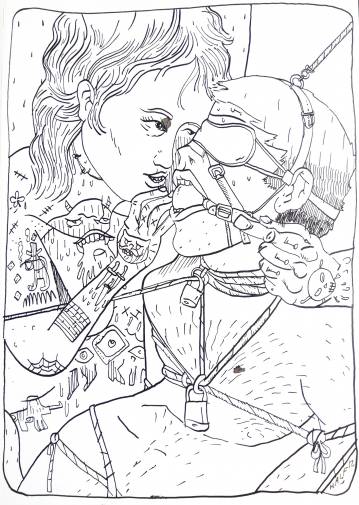 The Locksmith Files XXXI | Drawings | Halfdan Pisket | Beauton Art Gallery drawings, figurative, illustrative, portraiture, bodies, cartoons, people, sexuality, black, white, paper, marker, erotic, faces, men, nude, sexual, sketch, Buy original high quality art. Paintings, drawings, limited edition prints & posters by talented artists.