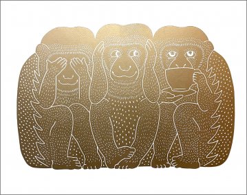 posters-prints, linocuts, family-friendly, pop, cartoons, humor, pets, wildlife, gold, white, ink, paper, amusing, bright, contemporary-art, danish, decorative, design, female, icons, interior, interior-design, modern, modern-art, nordic, pop-art, symbolic, wild-animals, Buy original high quality art. Paintings, drawings, limited edition prints & posters by talented artists.