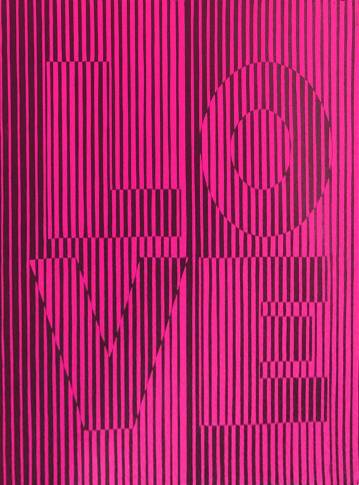 Love - 70 x 100 cm. Limited edition linocut print by Marta Banaszak LOVE linocut_Marta Banaszak