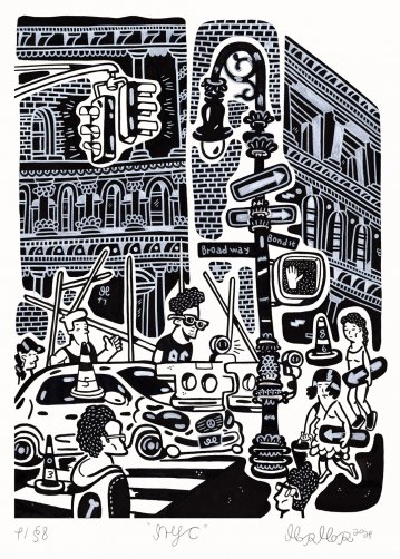 Big NYC | Posters-prints, Giclee-print | Mormor | Beauton Art Gallery posters-prints, giclee-print, family-friendly, graphical, illustrative, monochrome, pop, architecture, cartoons, humor, people, black, grey, ink, paper, architectural, cities, contemporary-art, danish, decorative, design, interior, interior-design, modern, modern-art, nordic, scandinavien, Buy original high quality art. Paintings, drawings, limited edition prints & posters by talented artists.