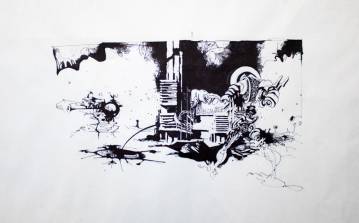 Untitled XXII | Drawings | Ola Juliussen | Beauton Art Gallery drawings, expressive, illustrative, monochrome, architecture, botany, movement, nature, patterns, black, white, ink, paper, marker, abstract-forms, architectural, black-and-white, buildings, contemporary-art, danish, decorative, design, graffiti, horizontal, houses, interior, interior-design, male, modern, modern-art, nordic, scandinavien, silhouette, sketch, Buy original high quality art. Paintings, drawings, limited edition prints & posters by talented artists.