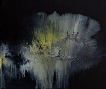 Flower of the Underworld | Paintings | Agnieszka Zawisza | Original oil painting by Agnieszka Zawisza | Beauton Art Gallery paintings, abstract, expressive, graphical, landscape, nature, sky, black, grey, yellow, flax-canvas, oil, abstract-forms, atmosphere, beautiful, black-and-white, contemporary-art, danish, decorative, design, flowers, interior, interior-design, modern, modern-art, plants, Buy original high quality art. Paintings, drawings, limited edition prints & posters by talented artists.