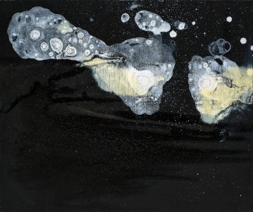 Bobbler i mørket | Paintings | Agnieszka Zawisza | Beauton Art Gallery paintings, abstract, landscape, monochrome, botany, nature, patterns, black, grey, white, flax-canvas, oil, abstract-forms, atmosphere, beautiful, contemporary-art, danish, decorative, design, interior, interior-design, modern, modern-art, plants, Buy original high quality art. Paintings, drawings, limited edition prints & posters by talented artists.