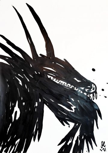 Beast | Drawings, Paintings | Mormor | Beauton Art Gallery drawings, paintings, expressive, figurative, graphical, illustrative, minimalistic, animals, cartoons, wildlife, black, white, acrylic, paper, black-and-white, copenhagen, danish, decorative, design, expressionism, interior, interior-design, modern, modern-art, wild, Buy original high quality art. Paintings, drawings, limited edition prints & posters by talented artists.