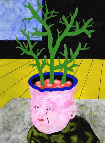 posters-prints, giclee-print, colorful, figurative, portraiture, surrealistic, botany, cartoons, humor, people, blue, grey, pink, yellow, ink, paper, amusing, contemporary-art, copenhagen, danish, decorative, design, faces, feminist, flowers, interior, interior-design, modern, modern-art, nordic, plants, posters, prints, scandinavien, Buy original high quality art. Paintings, drawings, limited edition prints & posters by talented artists.