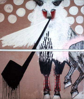 paintings, expressive, figurative, animals, humor, moods, wildlife, beige, black, brown, pink, white, acrylic, cotton-canvas, beautiful, contemporary-art, decorative, design, interior, interior-design, modern, modern-art, Buy original high quality art. Paintings, drawings, limited edition prints & posters by talented artists.