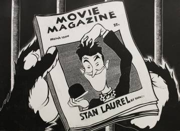 Stan Laurel | Art-prints, Linocuts, Engravings | Marta Banaszak | Beauton Art Gallery art-prints, linocuts, engravings, family-friendly, figurative, illustrative, pop, portraiture, cartoons, people, pets, black, white, ink, paper, contemporary-art, danish, decorative, design, faces, interior, interior-design, modern, modern-art, nordic, pop-art, scandinavien, sketch, urban, Buy original high quality art. Paintings, drawings, limited edition prints & posters by talented artists.