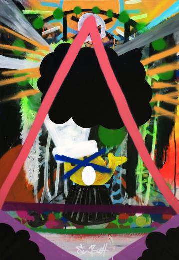 Untitled #8 - 150 x 100 cm. Original mixed media painting by artist Simon Buch