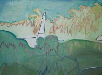 Tropica-Airport - 89 x 130 cm. An original painting by Rafael Guerrero, painter and photographer