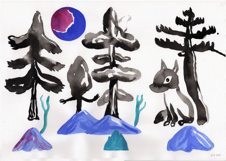drawings, gouache-painting, watercolor-paintings, colorful, family-friendly, figurative, landscape, minimalistic, pop, animals, botany, nature, wildlife, black, blue, gouache, ink, paper, beautiful, danish, decorative, design, forest, interior, interior-design, modern, mountains, nordic, plants, posters, pretty, prints, scandinavien, Buy original high quality art. Paintings, drawings, limited edition prints & posters by talented artists.