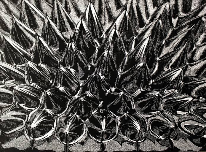 Ferrofluid - 70 x 100 cm. Limited edition linocut print by Marta Banaszak FERROFLUID linocut_Marta Banaszak