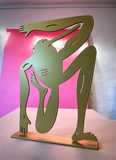 sculptures, family-friendly, figurative, graphical, monochrome, pop, bodies, cartoons, humor, movement, people, gold, metal, other-mediums, amusing, beautiful, interior, interior-design, Buy original high quality art. Paintings, drawings, limited edition prints & posters by talented artists.