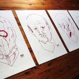 Mask II | Art-prints, Drawings, Giclee | Halfdan Pisket | Beauton Art Gallery art-prints, drawings, giclee, graphical, illustrative, portraiture, surrealistic, cartoons, moods, people, sexuality, red, white, ink, paper, marker, faces, men, sketch, Buy original high quality art. Paintings, drawings, limited edition prints & posters by talented artists.