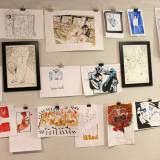 drawings, colorful, illustrative, portraiture, cartoons, everyday life, black, pink, red, yellow, artliner, paper, marker, death, Buy original high quality art. Paintings, drawings, limited edition prints & posters by talented artists.