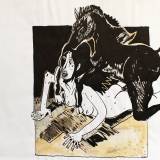 sex fuck horse dick behind black strong and expressive art illustrations and drawings, talented Danish illustrator, cartoonist, faverige