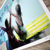posters-prints, giclee-print, colorful, geometric, graphical, pop, portraiture, bodies, oceans, people, blue, turquoise, yellow, ink, paper, beach, contemporary-art, danish, design, female, interior, interior-design, modern, modern-art, pop-art, posters, women, Buy original high quality art. Paintings, drawings, limited edition prints & posters by talented artists.