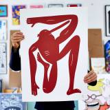 art-prints, giclee, family-friendly, illustrative, minimalistic, monochrome, pop, bodies, humor, red, white, ink, paper, amusing, copenhagen, danish, decorative, design, family, interior, interior-design, nordic, pop-art, posters, prints, scandinavien, street-art, Buy original high quality art. Paintings, drawings, limited edition prints & posters by talented artists.