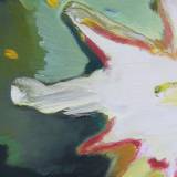 painting acrylic canvas origami paper airplane green explosion expressive drama airplane marck fink