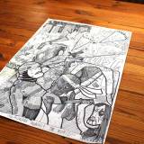 RoboCop II | Drawings | Halfdan Pisket | Beauton Art Gallery drawings, figurative, geometric, portraiture, surrealistic, architecture, black, white, artliner, paper, marker, fantasy, Buy original high quality art. Paintings, drawings, limited edition prints & posters by talented artists.