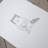 SMALL AND HAPPY - 21 x 30 cm - An original illustration by artist My Buemann talented artists, online art, beautiful illustrations and drawings