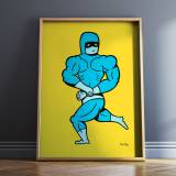 art-prints, giclee, colorful, family-friendly, figurative, illustrative, pop, bodies, cartoons, humor, blue, yellow, ink, paper, amusing, copenhagen, danish, decorative, design, interior, interior-design, modern, modern-art, nordic, pop-art, posters, prints, urban, Buy original high quality art. Paintings, drawings, limited edition prints & posters by talented artists.