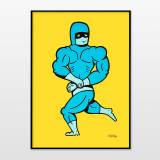 art-prints, giclee, colorful, family-friendly, figurative, illustrative, pop, bodies, cartoons, humor, blue, yellow, ink, paper, amusing, copenhagen, danish, decorative, design, interior, interior-design, modern, modern-art, nordic, pop-art, posters, prints, urban, Buy original high quality art. Paintings, drawings, limited edition prints & posters by talented artists.