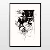 Mirror I | Posters-prints, Giclee-print | Ola Juliussen | Beauton Art Gallery posters-prints, giclee-print, abstract, expressive, figurative, portraiture, patterns, people, black, white, ink, paper, black-and-white, contemporary-art, danish, decorative, design, expressionism, faces, interior, interior-design, modern, modern-art, nordic, posters, prints, scandinavien, Buy original high quality art. Paintings, drawings, limited edition prints & posters by talented artists.