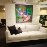 paintings, aesthetic, colorful, expressive, figurative, landscape, botany, nature, green, pink, acrylic, flax-canvas, abstract-forms, expressionism, plants, sea, trees, vivid, Buy original high quality art. Paintings, drawings, limited edition prints & posters by talented artists.