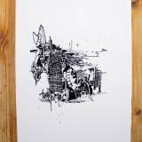 posters-prints, giclee-print, abstract, geometric, monochrome, architecture, patterns, black, white, ink, paper, abstract-forms, architectural, black-and-white, Buy original high quality art. Paintings, drawings, limited edition prints & posters by talented artists.