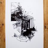 art-prints, gliceé, aesthetic, illustrative, monochrome, architecture, black, white, ink, paper, abstract-forms, architectural, black-and-white, buildings, decorative, expressionism, graffiti, male, sketch, urban, Buy original high quality art. Paintings, drawings, limited edition prints & posters by talented artists.