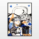 Within | Posters-prints, Giclee-print | Emilie Aastrup | Beauton Art Gallery posters-prints, giclee-print, figurative, portraiture, surrealistic, people, black, blue, orange, white, acrylic, watercolor, wood, other-mediums, abstract-forms, contemporary-art, copenhagen, decorative, faces, female, interior, interior-design, modern, modern-art, nordic, posters, scandinavien, trees, women, Buy original high quality art. Paintings, drawings, limited edition prints & posters by talented artists.