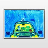 posters-prints, giclee-print, colorful, family-friendly, figurative, graphical, illustrative, pop, bodies, cartoons, everyday life, movement, people, blue, green, turquoise, yellow, ink, paper, amusing, danish, decorative, design, interior, interior-design, nordic, posters, pretty, prints, scandinavien, Buy original high quality art. Paintings, drawings, limited edition prints & posters by talented artists.