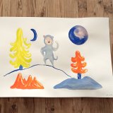 drawings, gouache-painting, watercolor-paintings, colorful, family-friendly, figurative, graphical, illustrative, pop, animals, botany, movement, nature, wildlife, blue, green, orange, gouache, ink, paper, danish, decorative, design, interior, interior-design, modern, modern-art, nordic, plants, posters, pretty, scandinavien, Buy original high quality art. Paintings, drawings, limited edition prints & posters by talented artists.