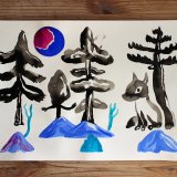 drawings, gouache-painting, watercolor-paintings, colorful, family-friendly, figurative, landscape, minimalistic, pop, animals, botany, nature, wildlife, black, blue, gouache, ink, paper, beautiful, danish, decorative, design, forest, interior, interior-design, modern, mountains, nordic, plants, posters, pretty, prints, scandinavien, Buy original high quality art. Paintings, drawings, limited edition prints & posters by talented artists.