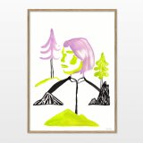 Solid Rock | Drawings, Gouache-painting, Watercolor-paintings | Emilie Aastrup | Beauton Art Gallery drawings, gouache-painting, watercolor-paintings, aesthetic, graphical, minimalistic, pop, animals, botany, nature, people, black, green, violet, gouache, ink, paper, beautiful, danish, decorative, design, forest, interior, interior-design, modern, modern-art, mountains, nordic, posters, pretty, prints, scandinavien, trees, Buy original high quality art. Paintings, drawings, limited edition prints & posters by talented artists.