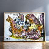 posters-prints, giclee-print, colorful, family-friendly, figurative, graphical, illustrative, animals, cartoons, children, livestock, pets, wildlife, orange, purple, violet, white, yellow, ink, paper, cats, contemporary-art, cute, danish, decorative, design, interior, interior-design, modern, modern-art, nordic, posters, prints, scandinavien, Buy original high quality art. Paintings, drawings, limited edition prints & posters by talented artists.