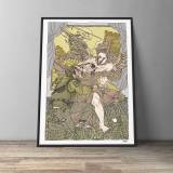 Baptism | Art-prints, Gliceé | Halfdan Pisket | Beauton Art Gallery art-prints, gliceé, figurative, illustrative, portraiture, surrealistic, bodies, cartoons, religion, green, grey, yellow, ink, paper, contemporary-art, danish, decorative, design, interior, interior-design, men, modern, modern-art, nordic, posters, prints, scandinavien, sketch, Buy original high quality art. Paintings, drawings, limited edition prints & posters by talented artists.