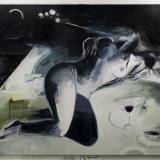 paintings, expressive, figurative, graphical, surrealistic, bodies, movement, people, sexuality, beige, black, blue, yellow, acrylic, cotton-canvas, love, sexual, shapes, women, Buy original high quality art. Paintings, drawings, limited edition prints & posters by talented artists.