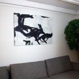 paintings, abstract, aesthetic, monochrome, movement, black, grey, white, acrylic, cotton-canvas, abstract-forms, beautiful, black-and-white, copenhagen, danish, decorative, interior, interior-design, nordic, scandinavien, Buy original high quality art. Paintings, drawings, limited edition prints & posters by talented artists.