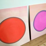 paintings, aesthetic, colorful, geometric, surrealistic, moods, science, sky, orange, pastel, pink, acrylic, cotton-canvas, abstract-forms, atmosphere, beautiful, contemporary-art, copenhagen, modern, modern-art, nordic, outer-space, scandinavien, symbolic, symmetry, tranquil, vibrant, Buy original high quality art. Paintings, drawings, limited edition prints & posters by talented artists.