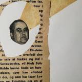 Talking Heads - 25 x 19. An original collage of My Buemann. The collage is framed in a dark brown vintage wooden frame. collage perfect for home home decor, original art, gift idea, galleries, talented artists, illustrators