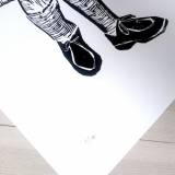 Conjoined #2 - 59.4 x 84.1 cm. Limited linocut print in an edtion of 45 by artist Monika Petersen. Numbered and signed by the artist and hand printed in the artists studio on 250 gr white mat paper.   illustration-online-art-gallery-art-monika-petersen-print