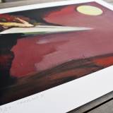 Airplane 2 The supper -  limited edition fine art print by marck fink paper plane sun red black fire