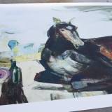 limited edition fine art print by marck fink horse woman graphics ocean sea 