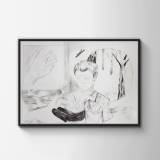 drawings, aesthetic, illustrative, monochrome, botany, nature, people, black, grey, white, charcoal, paper, pencils, autumn, black-and-white, decorative, faces, interior, interior-design, trees, Buy original high quality art. Paintings, drawings, limited edition prints & posters by talented artists.