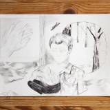 drawings, aesthetic, illustrative, monochrome, botany, nature, people, black, grey, white, charcoal, paper, pencils, autumn, black-and-white, decorative, faces, interior, interior-design, trees, Buy original high quality art. Paintings, drawings, limited edition prints & posters by talented artists.
