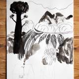 drawings, gouache, watercolors, figurative, geometric, landscape, portraiture, architecture, botany, nature, black, grey, white, artliner, gouache, ink, paper, watercolor, buildings, decorative, flowers, interior, interior-design, scenery, trees, Buy original high quality art. Paintings, drawings, limited edition prints & posters by talented artists.